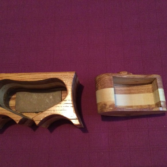 Fred Quist Handmade Wood Crafted Mini Desk Jewelry Box Decor Heart Drawer 5.75" - Picture 6 of 9